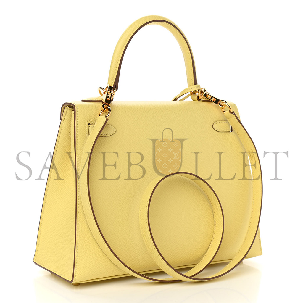 HERMÈS MASTER EPSOM KELLY SELLIER 25 JAUNE POUSSIN (25*17*7cm)